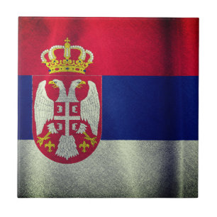 Patriotic Flag of Serbia Tile