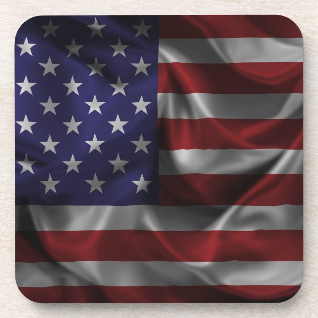 Patriotic Flag Of The United States Of America Coaster (Front)