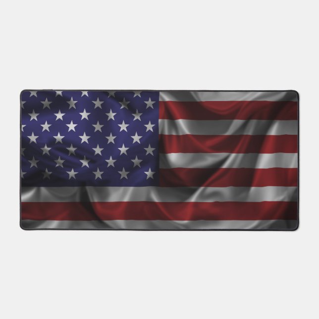 Patriotic Flag Of The United States Of America Desk Mat (Front)