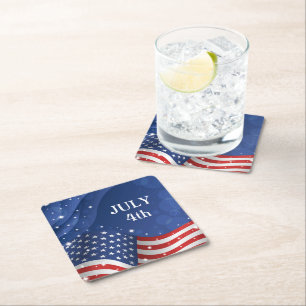 Patriotic Flag Paper Drink Coaster
