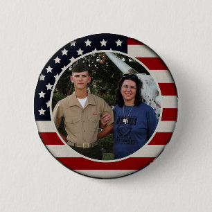 Patriotic Flag Photo Button
