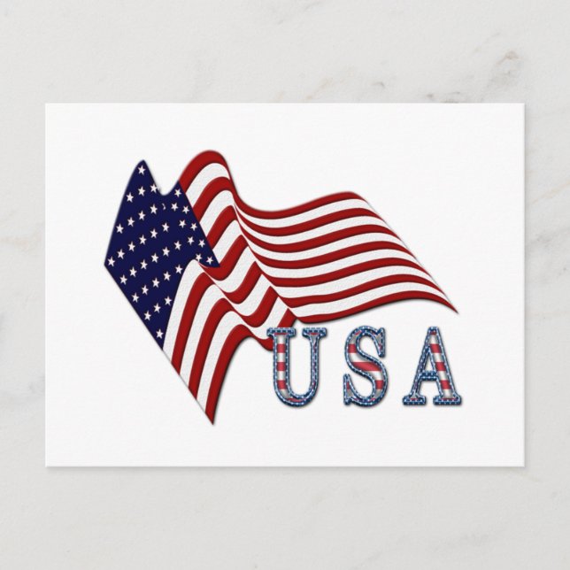 Patriotic Flag Postcard (Front)