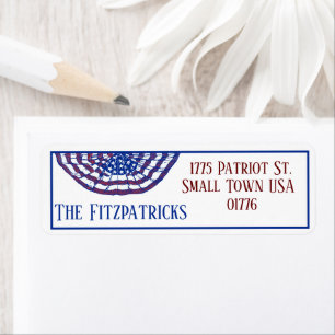 Patriotic Flag Rosette Red White and Blue Address