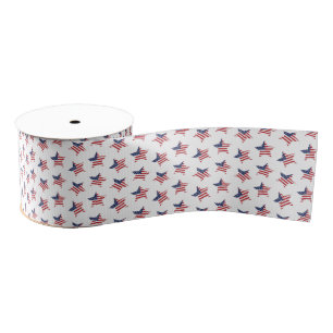 Patriotic Flag Stars Grosgrain Ribbon