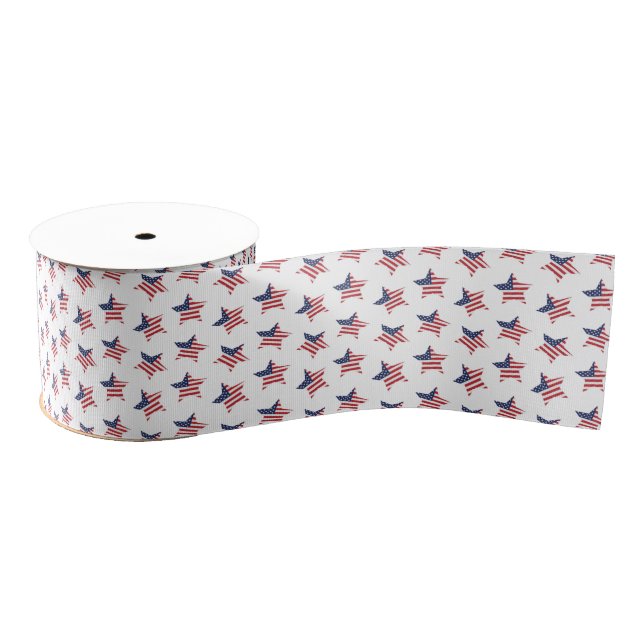 Patriotic Flag Stars Grosgrain Ribbon (Spool)