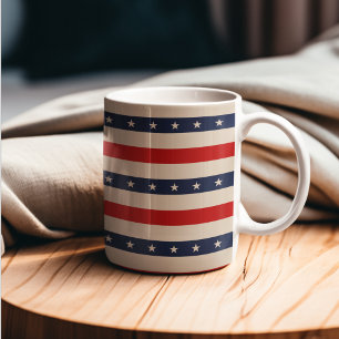 Patriotic Flag Style Stripes Coffee Mug
