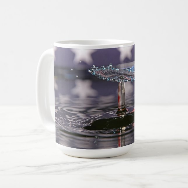 Patriotic Flag Water Drop Coffee Mug (Front Left)