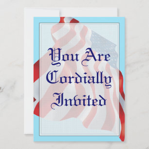 Patriotic Flag Wedding Invitation