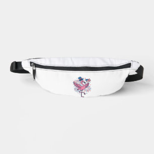 Patriotic Flamingo Fireworks Vector Design_1 Bum Bags