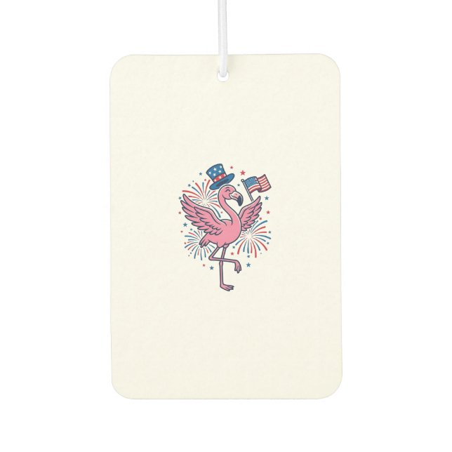 Patriotic Flamingo Fireworks Vector Design_1 Car Air Freshener (Front)