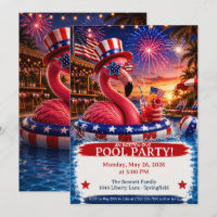 Patriotic Flamingo Pool Party - 4th of July