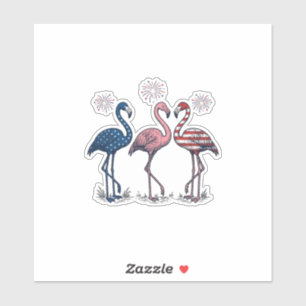Patriotic Flamingo Trio Vintage Engraving Design_1