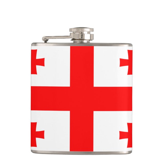 Patriotic flask with Flag of Georgia (Front)