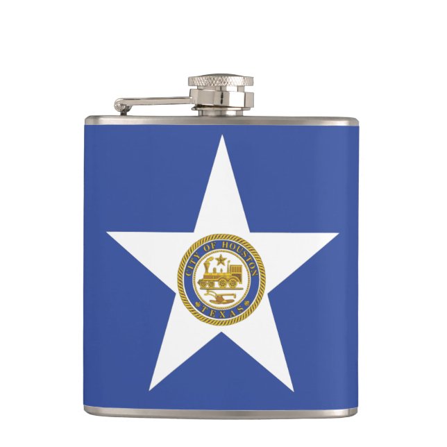 Patriotic flask with Flag of Houston, USA (Front)