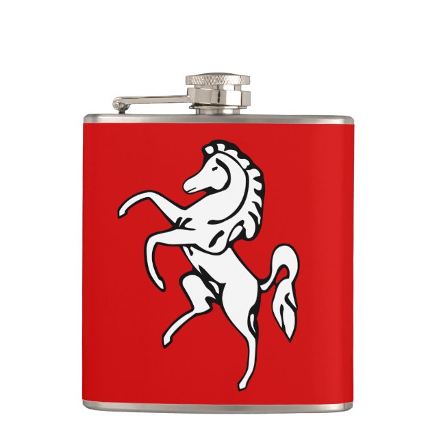 Patriotic flask with Flag of Kent, England (Front)