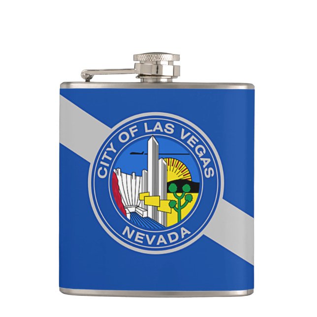 Patriotic flask with Flag of Las Vegas City (Front)
