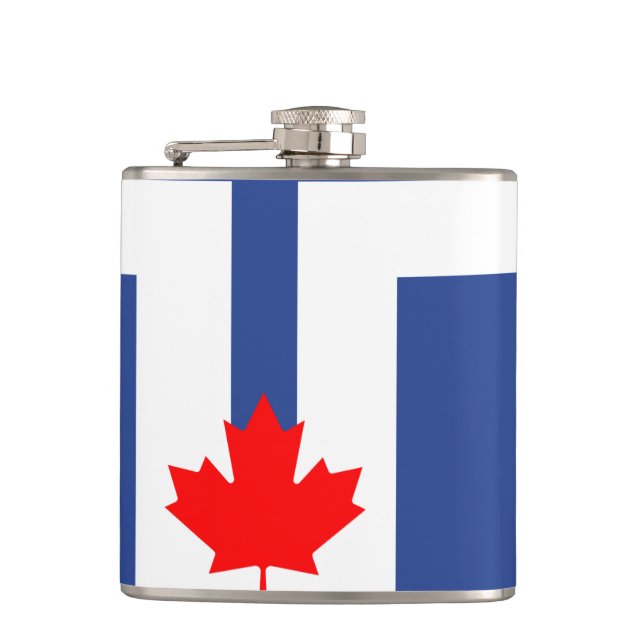 Patriotic flask with Flag of Toronto, Canada (Front)