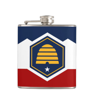 Patriotic flask with Flag of Utah, USA