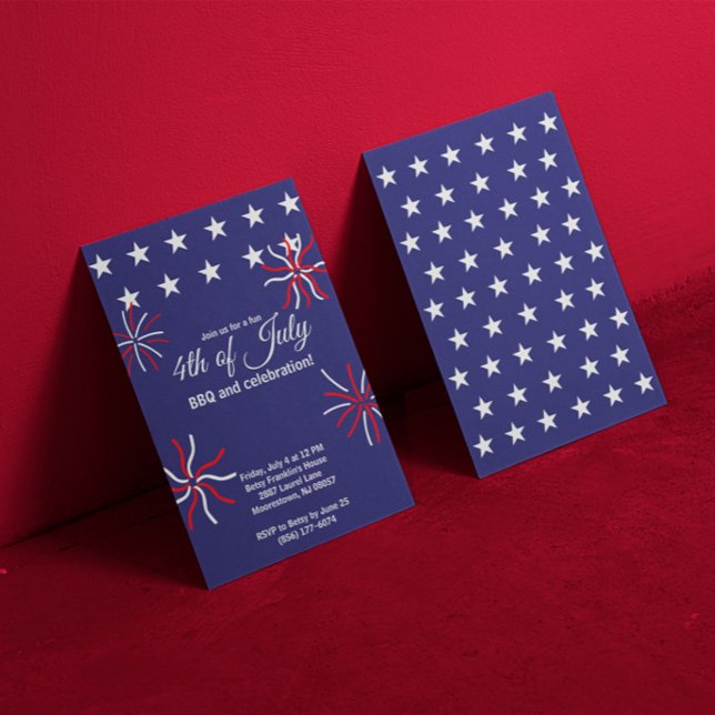 Patriotic Flat Graphic 4th of July Invitation (Creator Uploaded)