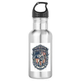 Patriotic Flea Market Picker Vector Graphic Tee 532 Ml Water Bottle