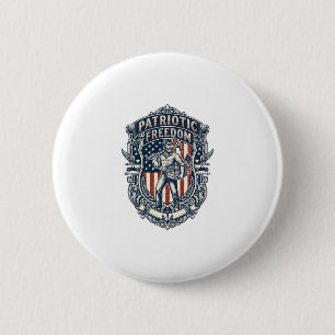 Patriotic Flea Market Picker Vector Graphic Tee 6 Cm Round Badge