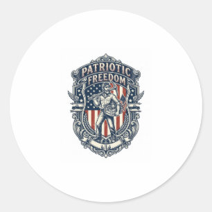 Patriotic Flea Market Picker Vector Graphic Tee Classic Round Sticker