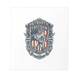 Patriotic Flea Market Picker Vector Graphic Tee Notepad