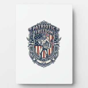 Patriotic Flea Market Picker Vector Graphic Tee Plaque