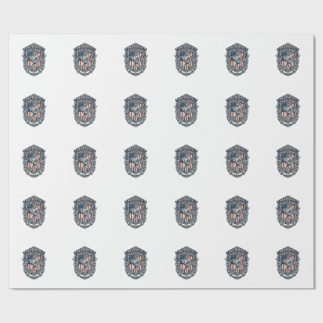 Patriotic Flea Market Picker Vector Graphic Tee Wrapping Paper (Flat)