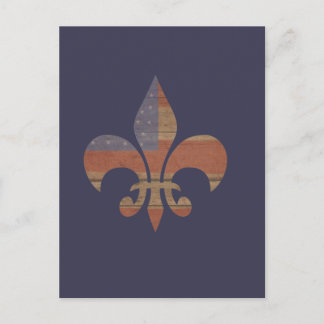 Patriotic Fleur De Lis Postcard