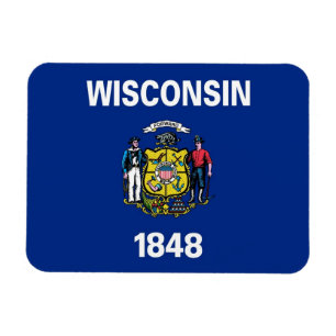 Patriotic flexible magnet, Wisconsin State  flag Magnet