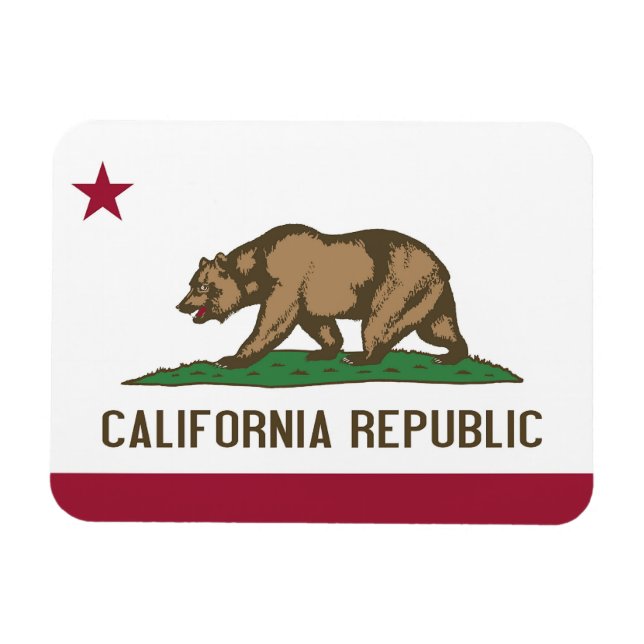 Patriotic flexible magnet with California flag (Horizontal)