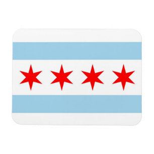 Patriotic flexible magnet with Chicago City flag