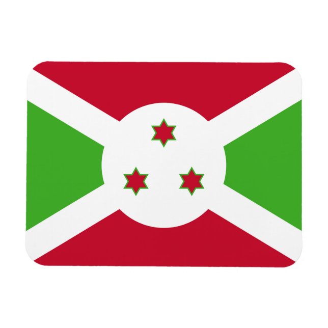 Patriotic flexible magnet with flag of Burundi (Horizontal)