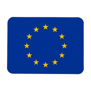 Patriotic flexible magnet with flag of Europe
