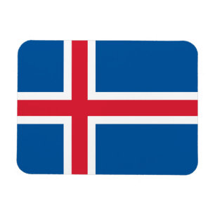 Patriotic flexible magnet with flag of Iceland