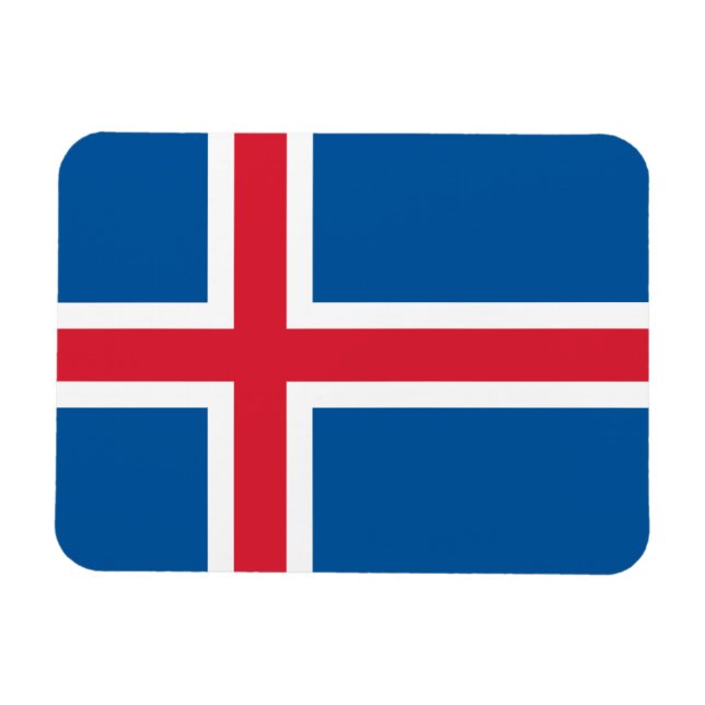Patriotic flexible magnet with flag of Iceland (Horizontal)