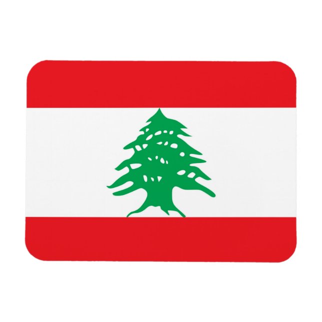Patriotic flexible magnet with flag of Lebanon (Horizontal)