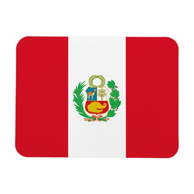 Patriotic flexible magnet with flag of Peru (Horizontal)
