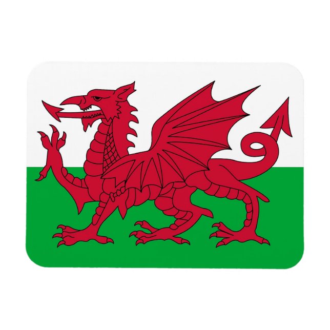 Patriotic flexible magnet with flag of Wales (Horizontal)