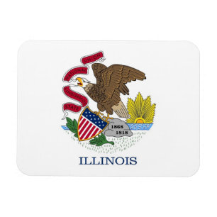 Patriotic flexible magnet with Illinois flag