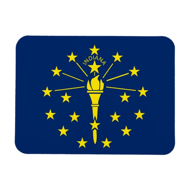 Patriotic flexible magnet with Indiana flag (Horizontal)