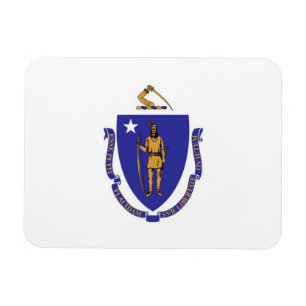 Patriotic flexible magnet with Massachusetts flag