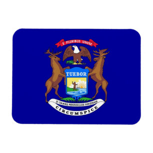 Patriotic flexible magnet with Michigan flag