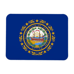 Patriotic flexible magnet with New Hampshire flag