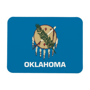 Patriotic flexible magnet with Oklahoma flag