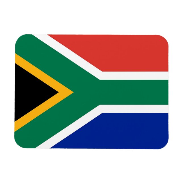 Patriotic flexible magnet with South Africa flag (Horizontal)