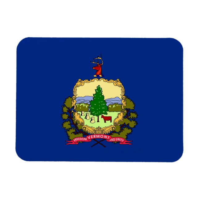 Patriotic flexible magnet with Vermont State flag (Horizontal)
