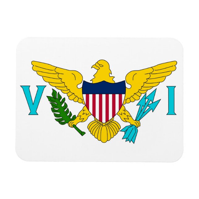 Patriotic flexible magnet with Virgin Islands flag (Horizontal)