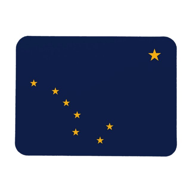 Patriotic flexible photo magnet with Alaska flag (Horizontal)